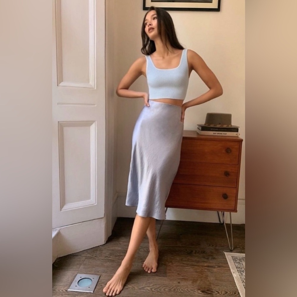 Aritzia Babaton Eames Skirt (Size 8) Cement Blue